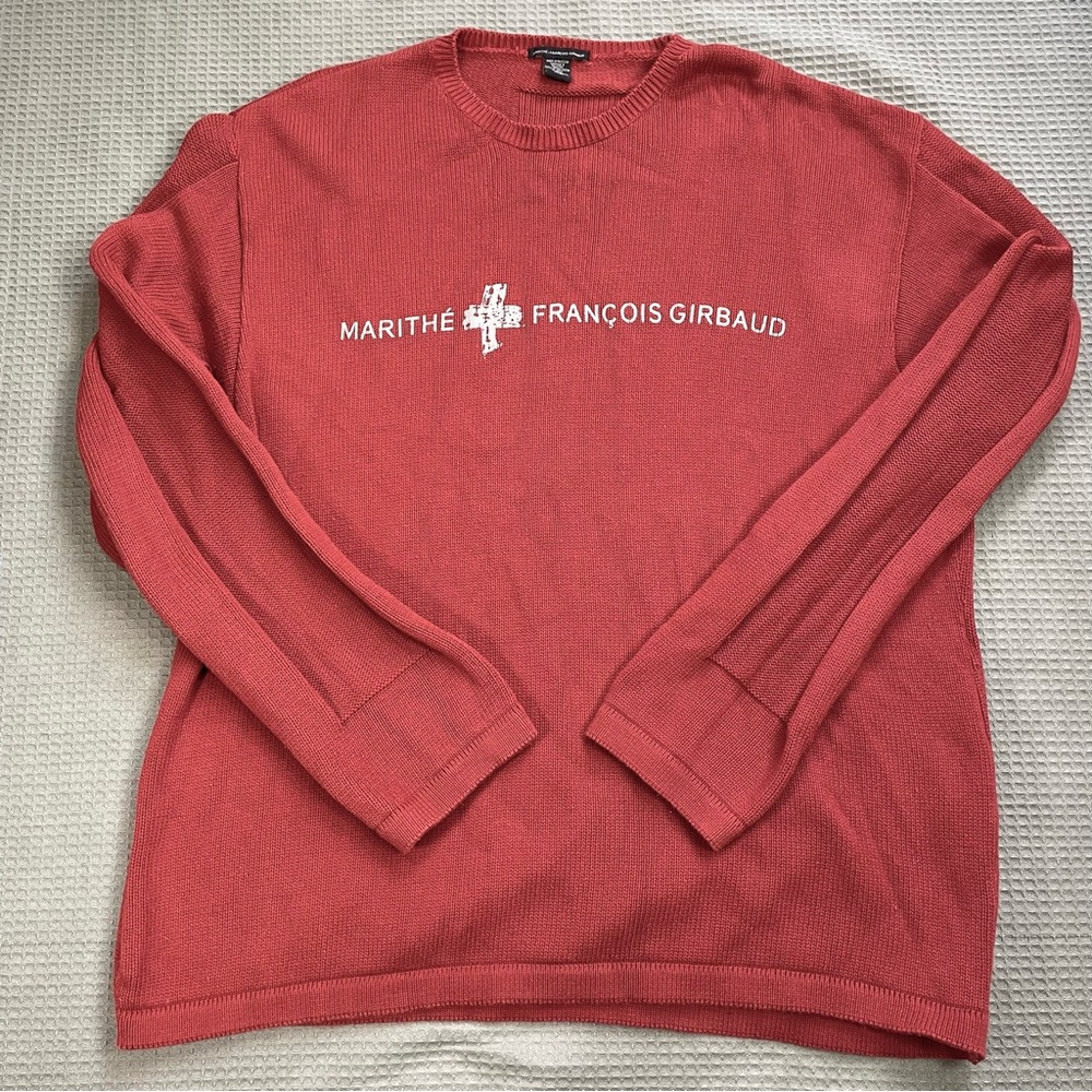 Vintage‎ Marithe + Francois Girbaud Sweater XXXL 3XL Mens Knit Crewneck Red